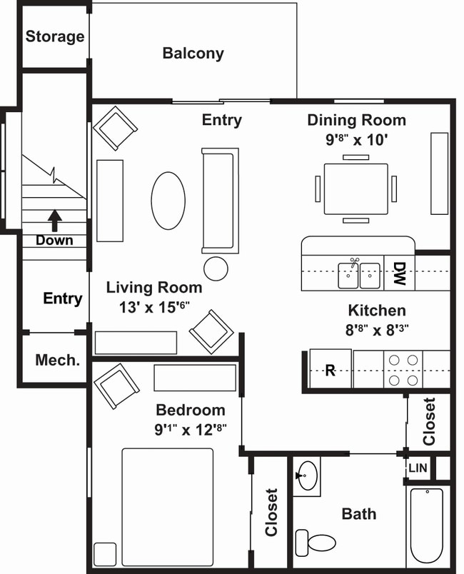 1BR/1BA - Poets Landing