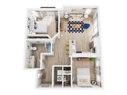 B1.70 floor plan Residences at Rubi