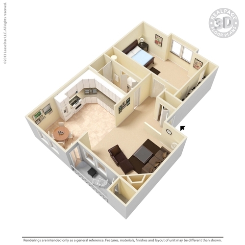 1BR/1BA - 1x1