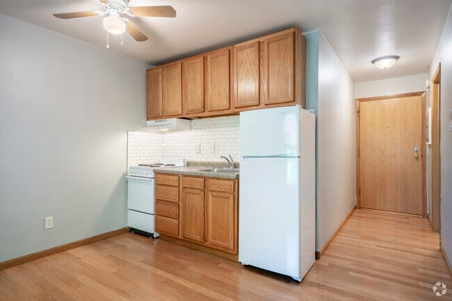 Estudio grande, 1BA - 450SF - Cocina - Greenspire Wilson Apartments