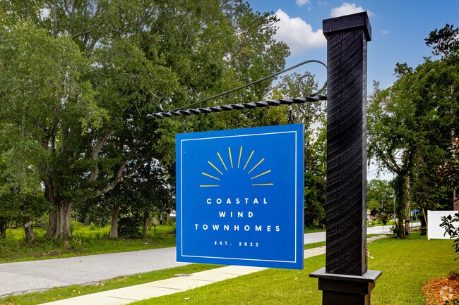 Apartments sign.