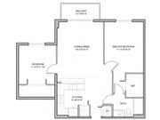 Building B - 2 Bedroom, 1 Bath