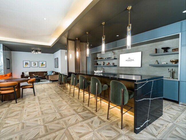 Modera Pomona features a private clubhouse, perfect for hosting.