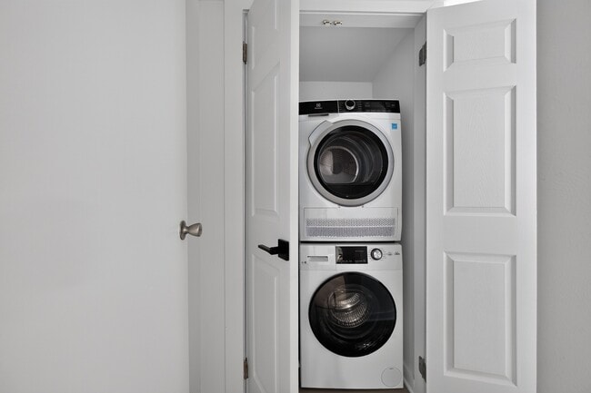 Elevate your daily routine with in-unit laundry facilities at The Woods at Ambler, an Eagle Rock Community. Enjoy the convenience of modern appliances in a stylish, space-efficient design. Schedule your tour today!