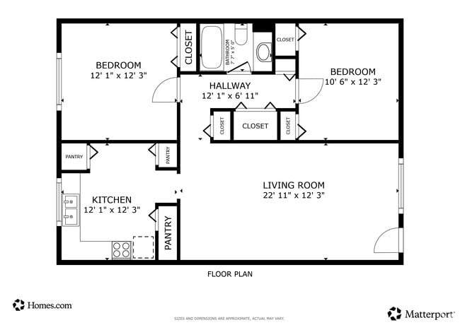 2BR, 1BA - 900SF