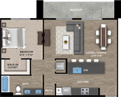 1+1G Floor Plan