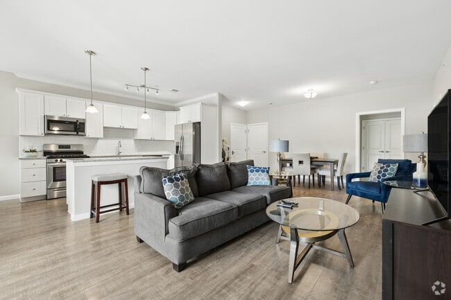 2BR, 2BA - 1,188SF - Living Room and Kitchen