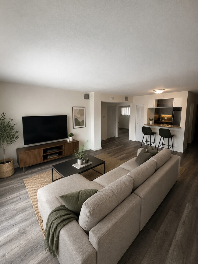 2BD, 1BA - 805 SF - Living Area - Edison Place