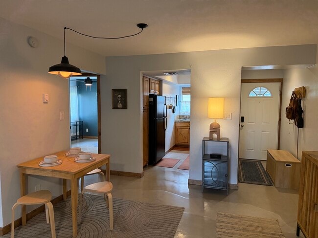 Living area into kitchen