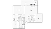 1 BR x 1 BA - B Floorplan