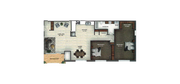 A los residentes les encantarán los amplios vestidores de esta casa de dos dormitorios.