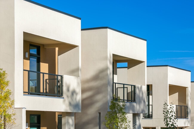 Homes feature private patios or balconies