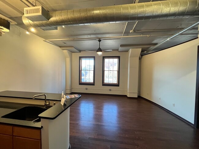 Kitchen/Living room, window facing North - 201 S Saint Francis Ave Unit 304