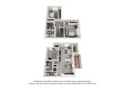 A 3D floor plan rendering of The Huntington