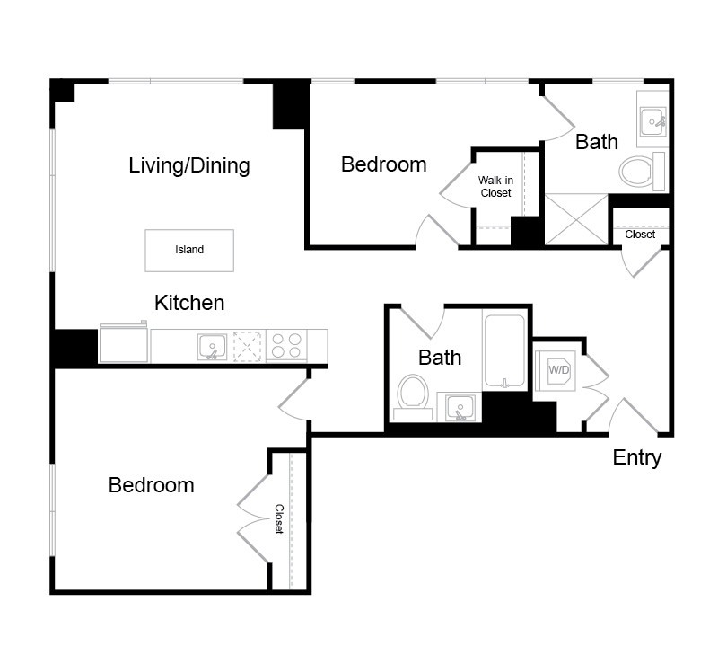Serenity - B25 - 2 Beds - 2 Baths - 986 Sq. ft. - B25