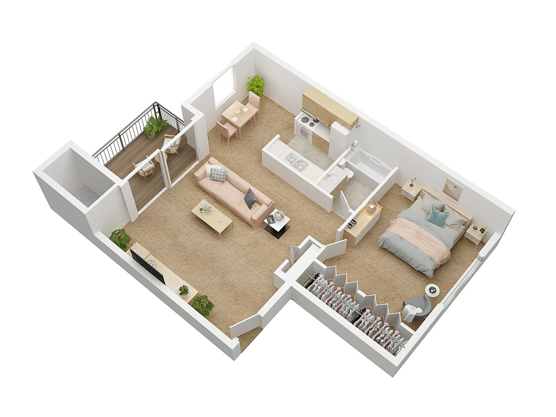 Park Place - The Sycamore - 1 Bed 1 Bath - 624 Sq. Ft. - The Sycamore