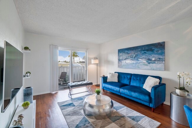 Living room with patio access