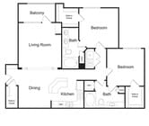 The Woodlands 2 bedroom 2 bathroom 1296 sq ft apartment home at The Kendrick located in Atlanta, GA 30324
