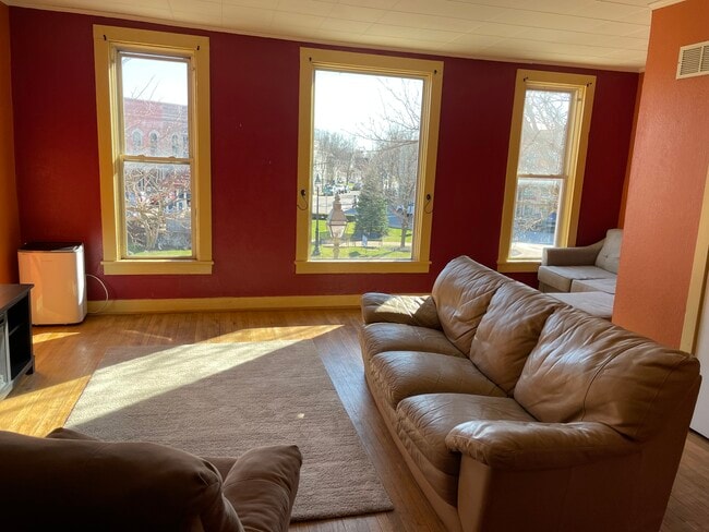 Spacious open living room overlooking beautiful downtown Dundee - 132 Tecumseh St Unit 1