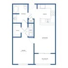 1x1 w/ Sunroom Renovated Floor Plan