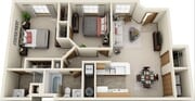 Two Bedroom, Two Bath