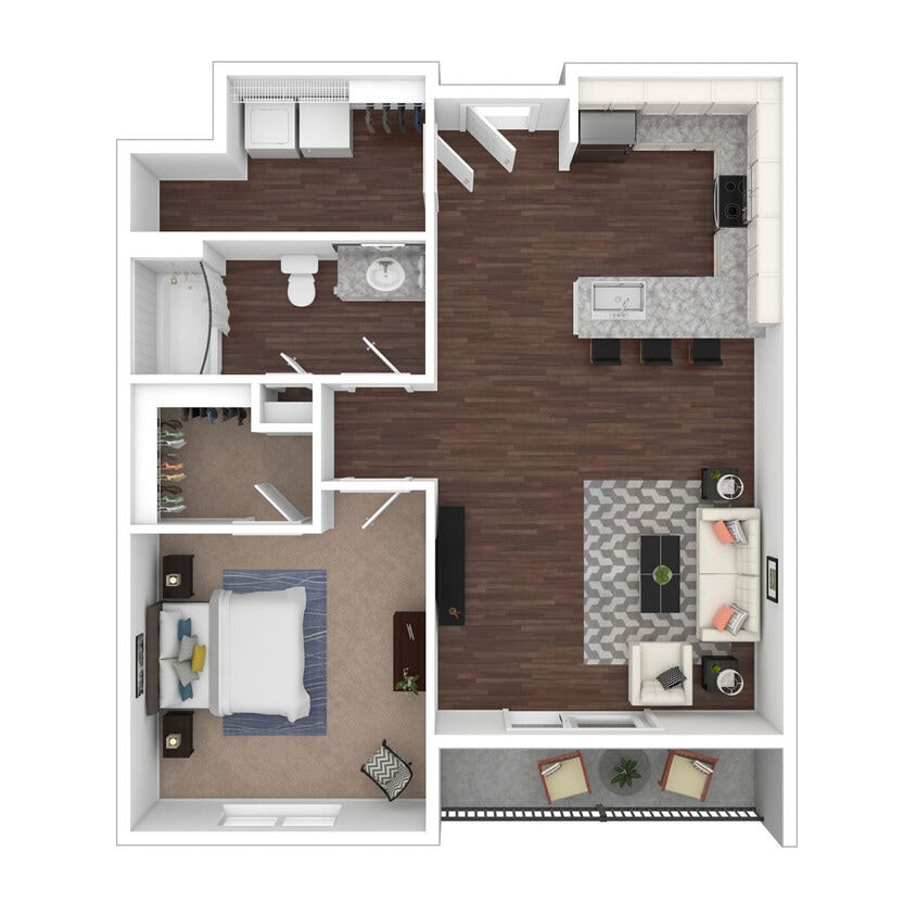 Floor Plan - 1 Bedroom 1 Bath (Income Restriction Apply)