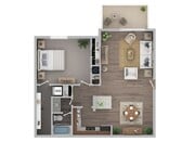 One Bedroom One Bath Floor Plan