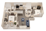 B1-Deluxe: 2BD | 2BD | 808 SF