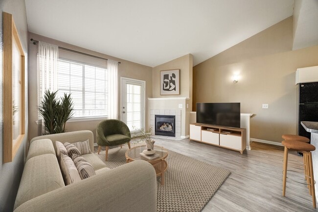 Sala de estar con chimenea