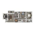 Terrace View 3x2 Apartment 3D