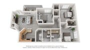 The Magnolia floorplan offers three bedrooms and two baths.