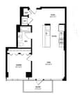 1 BR, 1 BTH floor plan 1225 Old Town