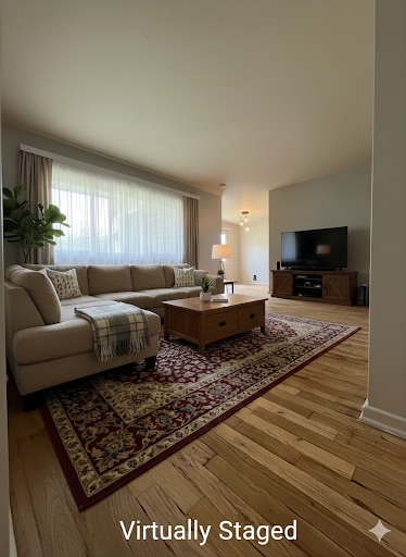 Living Room Virtually Staged - 1608 W 11th St Rental
