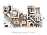 G Renovated Floor Plan | 3 Bedroom Apartment in Albuquerque | 1685 sq ft | Pavilions Apartments