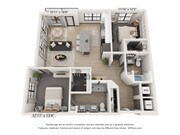 Explore the sleek layout of this urban apartment, designed for modern living.