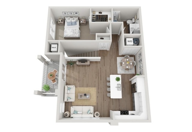Floor Plan 1G | Seasons at River View | Apartments in Pleasant Prairie, WI - 1G