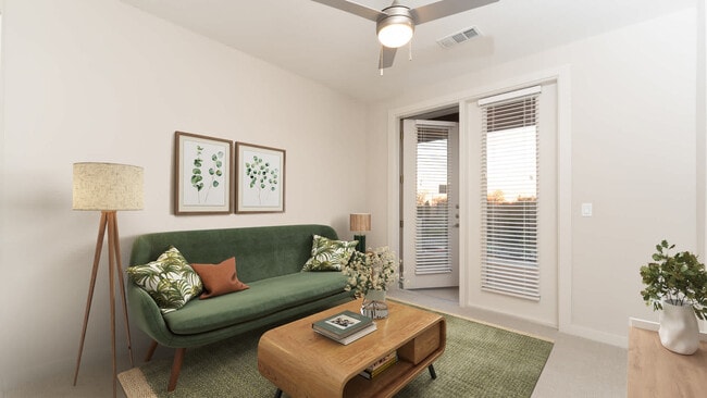 Carpeted Living Room with Balcony - Remy