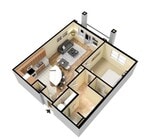 3D floor plan of The Aspen