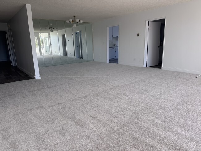 Living room looking in to dining room, kitchen and entry hall - 8701 Delgany Ave Unit 204