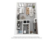 The Tesla Floor Plan | Studio with 1 Bath | 672 Square Feet | Cottonwood Westside | Apartment Homes