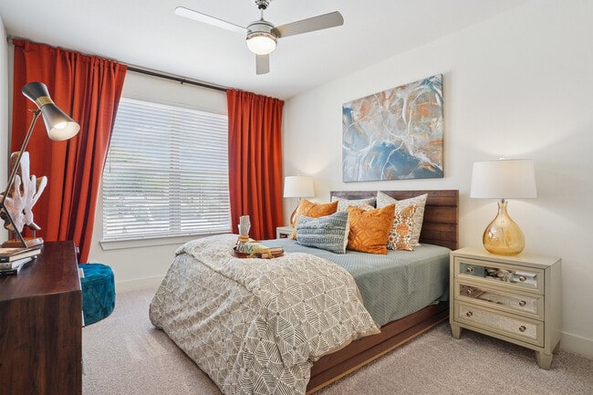 Bedroom with carpet