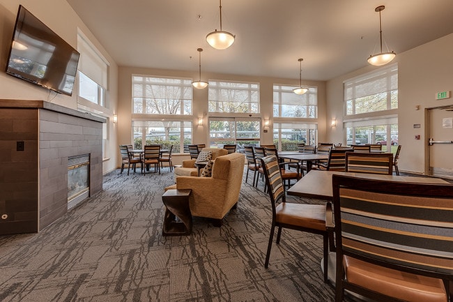 Large Social Room with Fireplace and Kitchen - Vintage at Bremerton