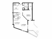 1 Bed + Den / 1 Bath - 972 SF