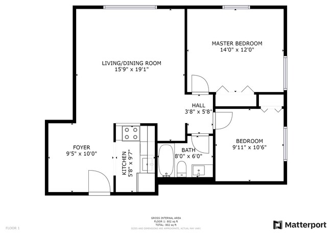 2Bed Floor Plan - 19 Central St