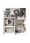 1 Bedroom 1 Bathroom Floor Plan