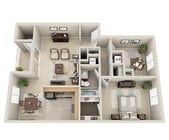 1HAB/1BA con sala de estar