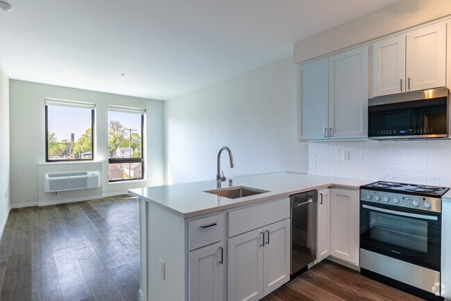 1HAB, 1BA - 619SF la cocina y sala de estar