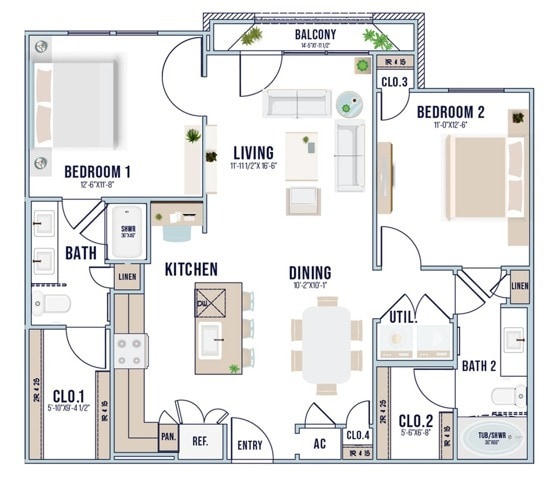 B3 | 1085 sq ft - B3