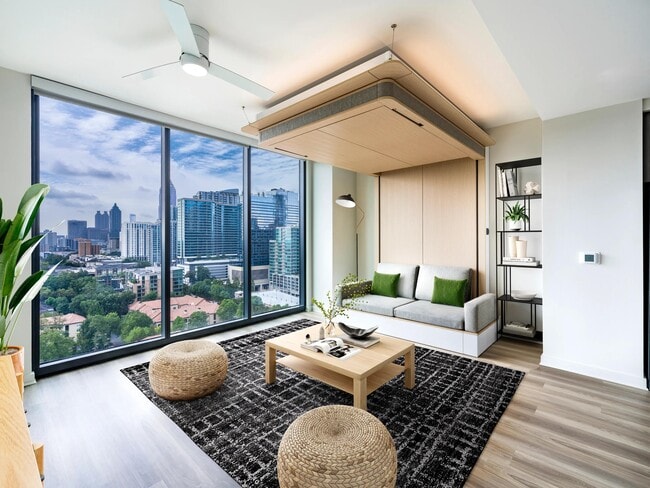 At Modera Parkside in Atlanta, an Ori Bed lifts to transform the bedroom into an open living space, moments from Midtown’s energy.