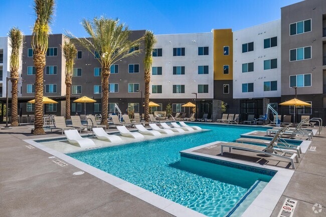 Heated Swimming Pool with Cabanas and Spa